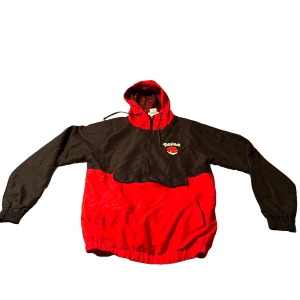 Men’s Red and Black Pull Over Half Zip Pokémon Coat Size Small